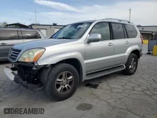 2008 Lexus GX 470 with VIN JTJBT20X180155268, listed as a Copart auction lot 52570865 with 267,687 mi miles and Salvage Title. Bid and sale history available at carsss.com. Image 1.
