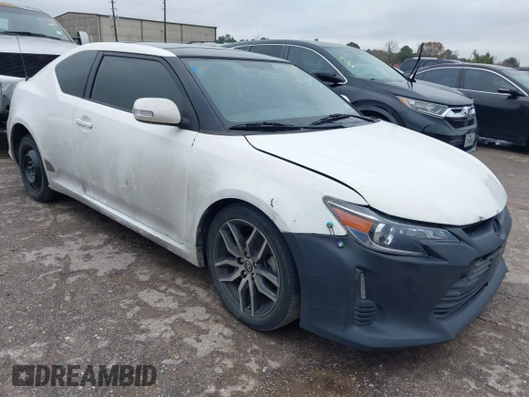 2014 Scion tC with VIN JTKJF5C73E3074035, listed as a IAAI auction lot 41426238 with 116,469 mi miles. Bid and sale history available at carsss.com. Image 1.