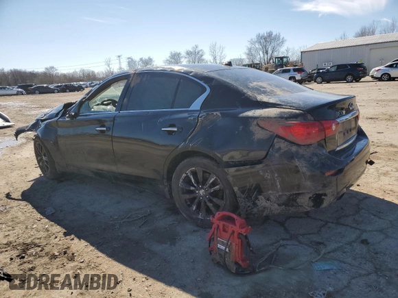 2015 Infiniti Q50 Premium with VIN JN1BV7AR0FM411872, listed as a Copart auction lot 48128495 with 85,556 mi miles and Salvage Title. Bid and sale history available at carsss.com. Image 2.