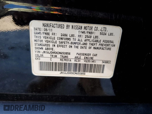 2012 Infiniti EX Journey z VIN JN1AJ0HRXCM450856, wystawiony jako Copart lot #45136885 z przebiegiem 145 894 mil mil oraz Szkoda całkowita • Salvage title. Historia ofert i sprzedaży dostępna na DreamBid. Obrazek 13.