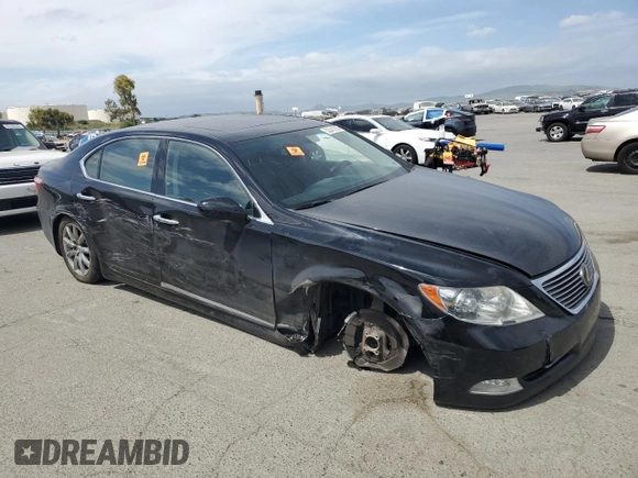 2009 Lexus LS 460 L with VIN JTHGL46F195035279, listed as a Copart auction lot 53341285 with Not provided miles and Salvage title. Bid and sale history available at DreamBid. Image 4.