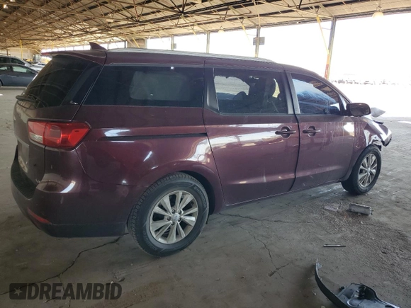 2017 Kia Sedona LX with VIN KNDMB5C14H6229609, listed as a Copart auction lot 54563715 with 110,133 mi miles and Salvage Title. Bid and sale history available at DreamBid. Image 3.