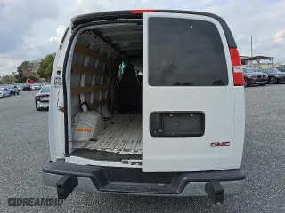 2022 GMC Savana Cargo Van with VIN 1GTW7AFPXN1157360, listed as a Copart auction lot 77179414 with 0 mi miles and Salvage Title. Bid and sale history available at carsss.com. Image 6.