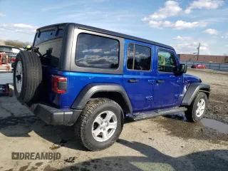 2019 Jeep Wrangler Unlimited Sport S with VIN 1C4HJXDG6KW582301, listed as a Copart auction lot 43180525 with 64,477 mi miles and Salvage title. Bid and sale history available at DreamBid. Image 3.