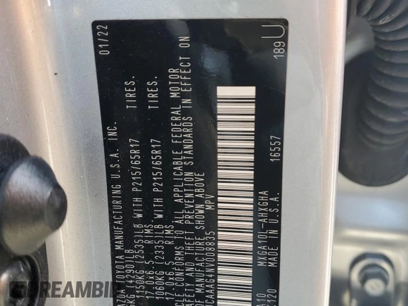 2022 Toyota Corolla Cross LE with VIN 7MUCAAAG4NV008835, listed as a Copart auction lot 55262205 with 13,332 mi miles and Salvage title. Bid and sale history available at DreamBid. Image 13.