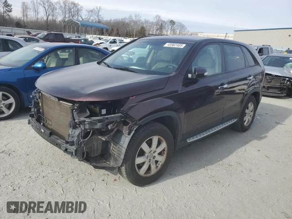 2012 Kia Sorento LX with VIN 5XYKT4A15CG254929, listed as a Copart auction lot 45902405 with 95,579 mi miles and Salvage Title. Bid and sale history available at DreamBid. Image 1.