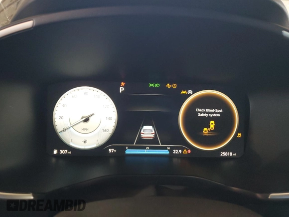 2022 Hyundai Santa Fe Calligraphy with VIN 5NMS54AL0NH457134, listed as a Copart auction lot 50170325 with 25,818 mi miles and Salvage title. Bid and sale history available at DreamBid. Image 9.