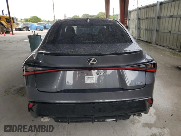 2024 Lexus IS 350 F Sport with VIN JTHBZ1B24R5076452, listed as a Copart auction lot 52170415 with 15,232 mi miles and Salvage title. Bid and sale history available at DreamBid. Image 6.