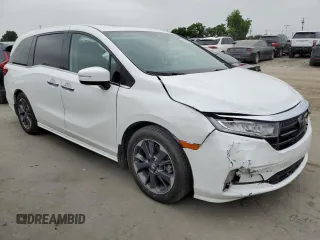 2022 Honda Odyssey Elite with VIN 5FNRL6H91NB009531, listed as a Copart auction lot 62002835 with 77,822 mi miles and Salvage title. Bid and sale history available at DreamBid. Image 4.