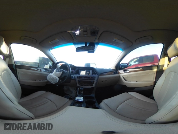 2015 Hyundai Sonata Limited with VIN 5NPE34AF6FH095392, listed as a IAAI auction lot 41813547 with 75,513 mi miles and . Bid and sale history available at carsss.com. Image 18.