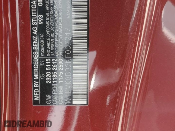 2022 Mercedes-Benz SL 63 AMG z VIN W1KVK8BB2NF007247, wystawiony jako Copart lot #74888264 z przebiegiem Nie podano mil oraz Szkoda całkowita • Salvage title. Historia ofert i sprzedaży dostępna na DreamBid. Obrazek 12.