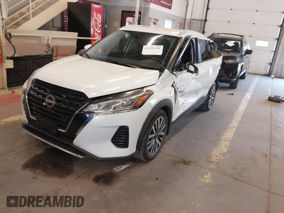2023 Nissan Kicks SV with VIN 3N1CP5CVXPL567460, listed as a IAAI auction lot 42228702 with 31,328 mi miles and . Bid and sale history available at DreamBid. Image 17.