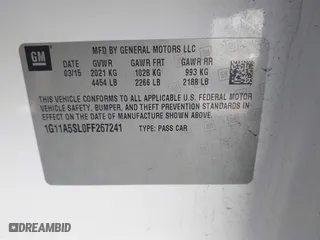 2015 Chevrolet Malibu LS with VIN 1G11A5SL0FF267241, listed as a IAAI auction lot 41963549 with 225,353 mi miles. Bid and sale history available at carsss.com. Image 9.