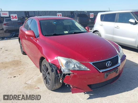 2007 Lexus IS 250 with VIN JTHCK262075009076, listed as a IAAI auction lot 42099333 with 275,513 mi miles. Bid and sale history available at carsss.com. Image 1.