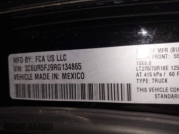 2024 Ram 2500 Laramie z VIN 3C6UR5FJ9RG134865, wystawiony jako IAAI lot #41299082 z przebiegiem 8 236 mil mil oraz . Historia ofert i sprzedaży dostępna na DreamBid. Obrazek 9.