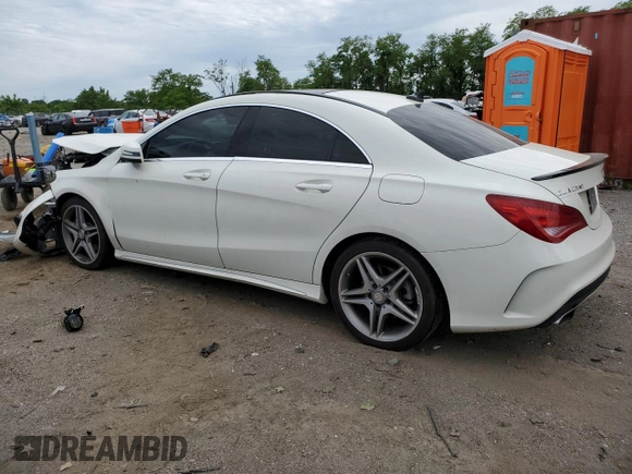 2014 Mercedes-Benz CLA 250 with VIN WDDSJ4GB3EN124980, listed as a Copart auction lot 57704585 with 86,643 mi miles and Salvage title. Bid and sale history available at DreamBid. Image 2.