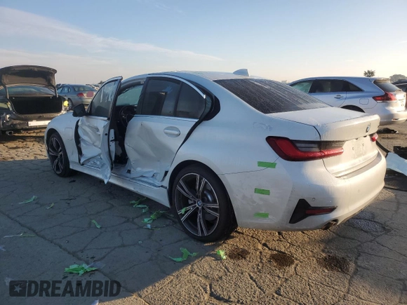 2021 BMW 3 Series 330e with VIN 3MW5P7J08M8B78255, listed as a Copart auction lot 42032355 with 73,815 mi miles and Salvage Title. Bid and sale history available at carsss.com. Image 2.