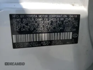 2018 Lexus IS 300 z VIN JTHBA1D22J5077107, wystawiony jako Copart lot #62941135 z przebiegiem 44 754 mil mil oraz Szkoda całkowita • Salvage title. Historia ofert i sprzedaży dostępna na DreamBid. Obrazek 12.