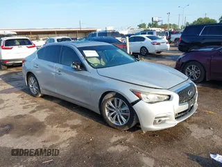 2014 Infiniti Q50 Premium with VIN JN1BV7AP4EM688375, listed as a IAAI auction lot 42181223 with 143,036 mi miles and . Bid and sale history available at DreamBid. Image 1.