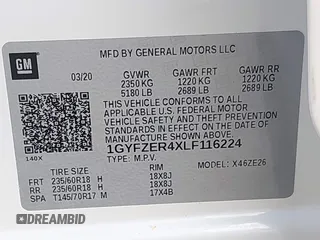 2020 Cadillac XT4 FWD Sport with VIN 1GYFZER4XLF116224, listed as a IAAI auction lot 42759271 with 31,395 mi miles and . Bid and sale history available at DreamBid. Image 9.