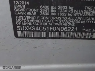 2015 BMW X5 xDrive35d with VIN 5UXKS4C51F0N06221, listed as a IAAI auction lot 41568976 with 162,442 mi miles. Bid and sale history available at carsss.com. Image 9.