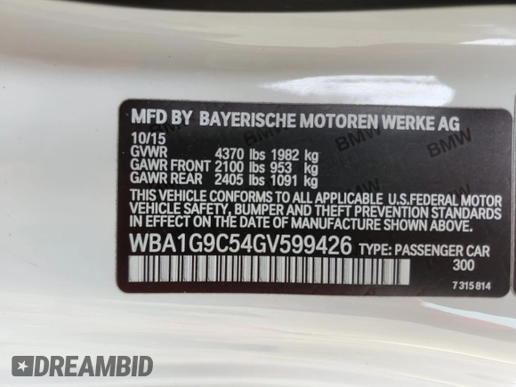 2016 BMW 2 Series 228i xDrive with VIN WBA1G9C54GV599426, listed as a Copart auction lot 57508325 with 36,586 mi miles and Salvage title. Bid and sale history available at DreamBid. Image 12.