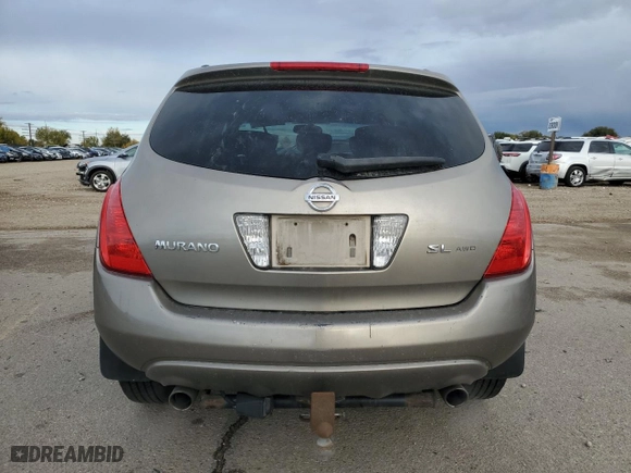 2003 Nissan Murano SL with VIN JN8AZ08W63W228366, listed as a Copart auction lot 76980534 with 185,634 mi miles and Salvage Title. Bid and sale history available at carsss.com. Image 6.