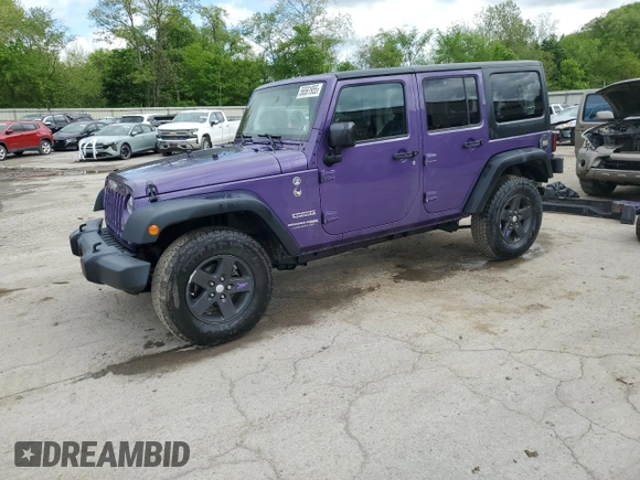 2018 Jeep Wrangler Unlimited Sport with VIN 1C4BJWDG9JL910410, listed as a Copart auction lot 56561955 with 57,450 mi miles and Salvage title. Bid and sale history available at DreamBid. Image 1.