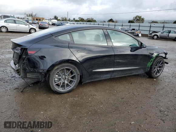 2022 Tesla Model 3 Long Range with VIN 5YJ3E1EB2NF313672, listed as a Copart auction lot 48896025 with 19,936 mi miles and Salvage Title. Bid and sale history available at DreamBid. Image 3.