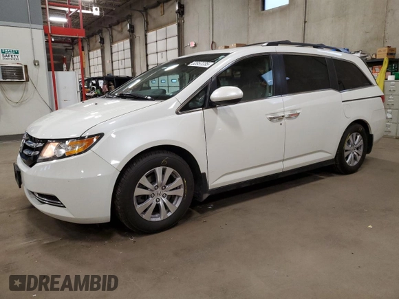2016 Honda Odyssey EX-L with VIN 5FNRL5H67GB090747, listed as a Copart auction lot 53957235 with 131,464 mi miles and Salvage Title. Bid and sale history available at DreamBid. Image 1.