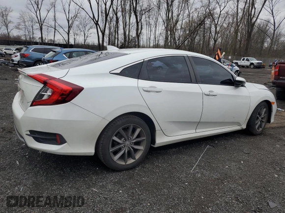2021 Honda Civic Sedan EX with VIN 19XFC1F35ME200927, listed as a Copart auction lot 52483615 with 44,346 mi miles and Salvage Title. Bid and sale history available at carsss.com. Image 3.