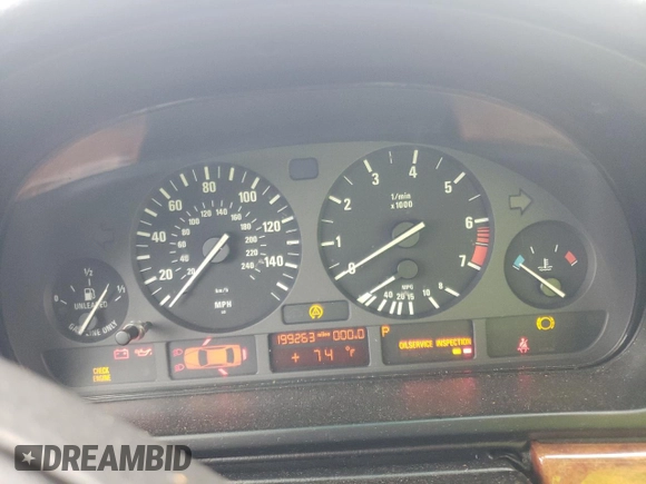 1998 BMW 5 Series 528iA with VIN WBADD632XWGT93475, listed as a Copart auction lot 71192224 with 0 mi miles and Salvage Title. Bid and sale history available at carsss.com. Image 9.