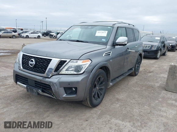 2018 Nissan Armada Platinum with VIN JN8AY2NFXJ9330364, listed as a IAAI auction lot 41572672 with 134,787 mi miles. Bid and sale history available at carsss.com. Image 6.