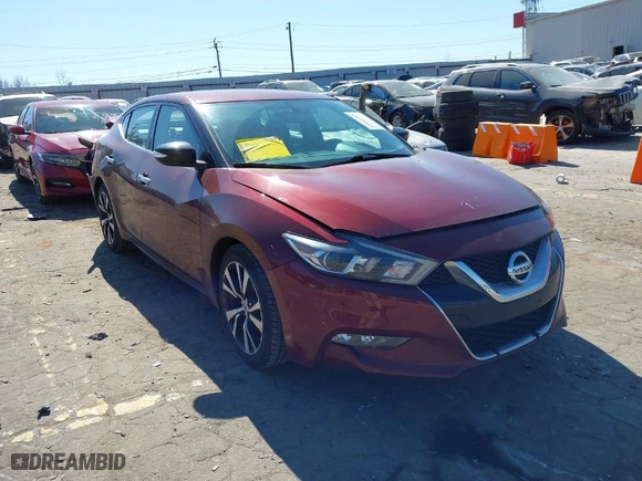 2016 Nissan Maxima 3.5 Platinum with VIN 1N4AA6AP9GC397478, listed as a IAAI auction lot 41660915 with 107,442 mi miles. Bid and sale history available at carsss.com. Image 1.