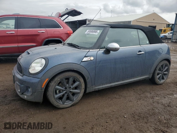 2011 MINI Convertible S z VIN WMWZP3C52BTX84305, wystawiony jako Copart lot #59586995 z przebiegiem 36 217 mil mil oraz Szkoda całkowita • Salvage title. Historia ofert i sprzedaży dostępna na DreamBid. Obrazek 1.