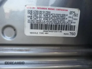 2015 Mitsubishi Outlander SE with VIN JA4AZ3A32FZ007146, listed as a Copart auction lot 76704484 with 159,839 mi miles and Salvage title. Bid and sale history available at DreamBid. Image 13.