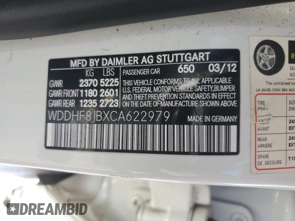 2012 Mercedes-Benz E 350 Luxury z VIN WDDHF8JBXCA622979, wystawiony jako Copart lot #74607944 z przebiegiem 73 045 mil mil oraz Szkoda całkowita • Salvage title. Historia ofert i sprzedaży dostępna na DreamBid. Obrazek 12.