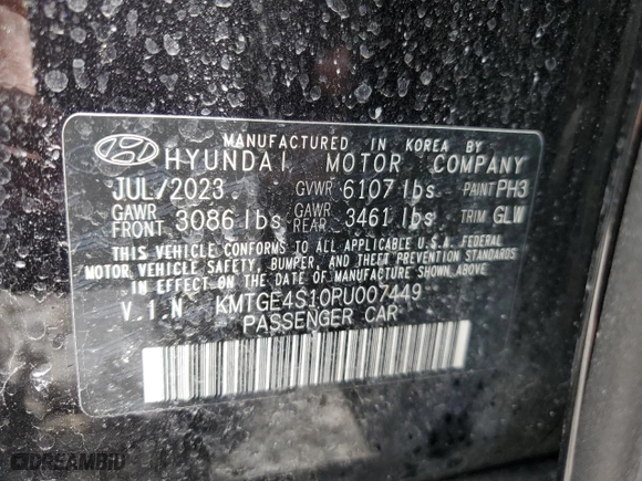2023 Genesis Electrified G80 with VIN KMTGE4S10PU007449, listed as a Copart auction lot 50656154 with 5,828 mi miles and Non Repairable. Bid and sale history available at carsss.com. Image 12.