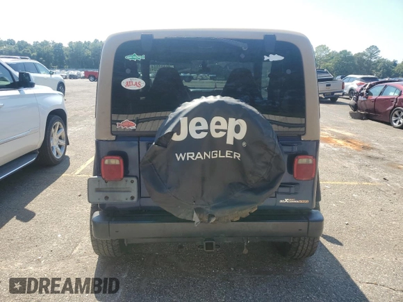 2002 Jeep Wrangler X with VIN 1J4FA39S32P735671, listed as a Copart auction lot 68236084 with 137,587 mi miles and Salvage Title. Bid and sale history available at carsss.com. Image 6.