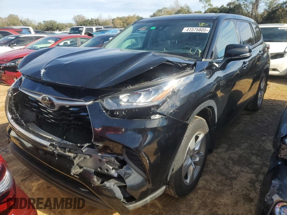 2020 Toyota Highlander L with VIN 5TDCZRBH7LS519221, listed as a Copart auction lot 41575805 with 51,289 mi miles and Salvage title. Bid and sale history available at DreamBid. Image 1.