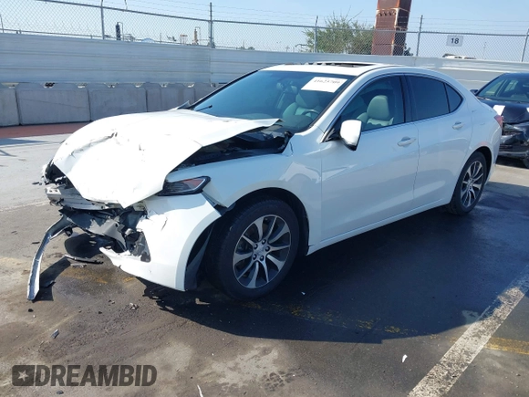 2015 Acura TLX with VIN 19UUB1F39FA024188, listed as a IAAI auction lot 41625709 with 1 mi miles. Bid and sale history available at carsss.com. Image 16.