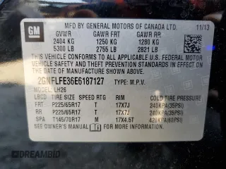 2014 Chevrolet Equinox LT z VIN 2GNFLFE36E6187127, wystawiony jako Copart lot #55244095 z przebiegiem 62 132 mil mil oraz Szkoda całkowita • Salvage title. Historia ofert i sprzedaży dostępna na DreamBid. Obrazek 13.