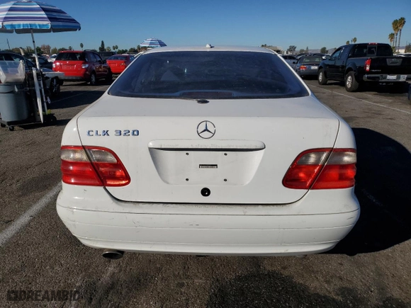 2001 Mercedes-Benz CLK-Class with VIN WDBLJ65G31F184950, listed as a Copart auction lot 80781964 with 168,602 mi miles and Clean Title. Bid and sale history available at carsss.com. Image 6.