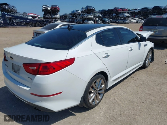 2015 Kia Optima SXL Turbo with VIN 5XXGR4A63FG517492, listed as a IAAI auction lot 42022042 with 162,400 mi miles and . Bid and sale history available at DreamBid. Image 4.