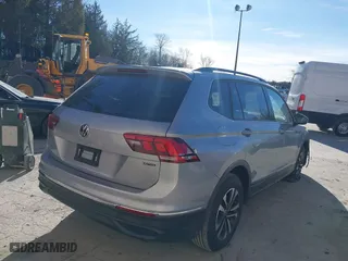2024 Volkswagen Tiguan S with VIN 3VVFB7AX3RM045163, listed as a IAAI auction lot 41280613 with 7,705 mi miles. Bid and sale history available at carsss.com. Image 4.
