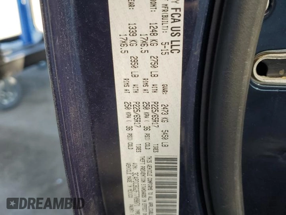 2015 Dodge Journey SXT with VIN 3C4PDCBG2FT709071, listed as a Copart auction lot 53582685 with 123,813 mi miles and Salvage Title. Bid and sale history available at carsss.com. Image 15.