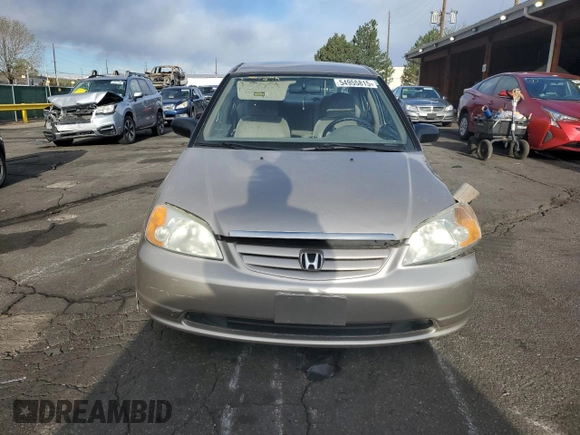 2002 Honda Civic LX with VIN 1HGES16582L007564, listed as a Copart auction lot 54955815 with 106,271 mi miles and Clean Title. Bid and sale history available at DreamBid. Image 5.