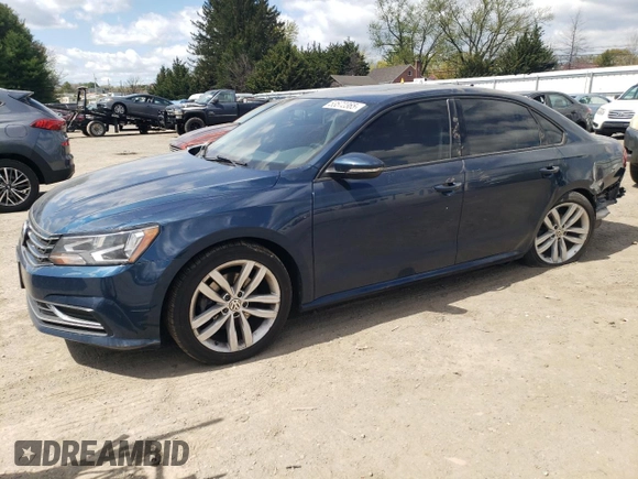 2019 Volkswagen Passat Wolfsburg Edition z VIN 1VWLA7A34KC012047, wystawiony jako Copart lot #53572365 z przebiegiem 84 103 mil mil oraz Szkoda całkowita • Salvage title. Historia ofert i sprzedaży dostępna na DreamBid. Obrazek 1.