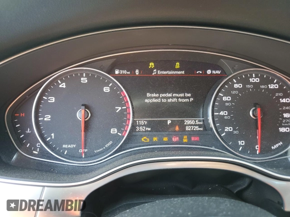 2016 Audi A7 3.0 Premium Plus with VIN WAUWGAFCXGN036902, listed as a Copart auction lot 64341993 with 82,725 mi miles. Bid and sale history available at carsss.com. Image 9.