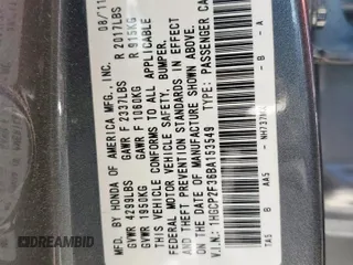 2011 Honda Accord LX with VIN 1HGCP2F36BA153549, listed as a Copart auction lot 61292035 with 99,428 mi miles and Salvage title. Bid and sale history available at DreamBid. Image 13.